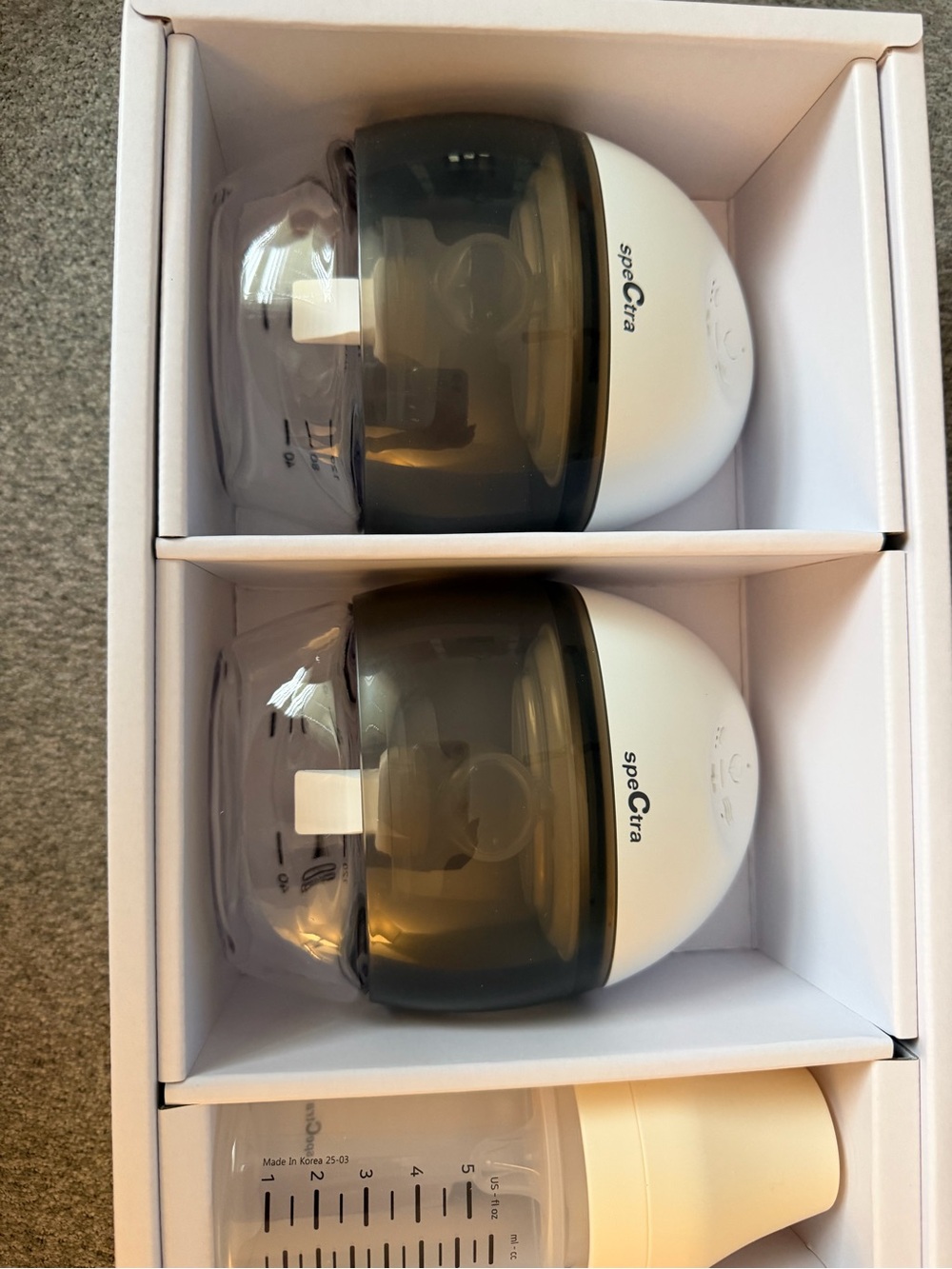 Spectra Replacement Milk Collection Set - White with Smoky Translucent Bottles